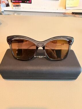 Givenchy Blue Frame Sunglasses with Brown Lenses